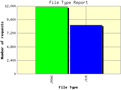 File Type Report: Number of requests by File Type.